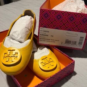 Tory Burch Kids Yellow Ballet Flats